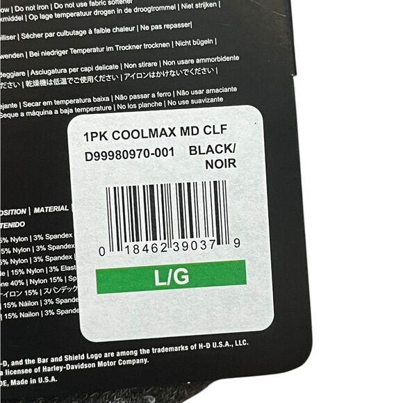 Harley-Davidson Black Coolmax Riding Socks, Size L, NWT - Picture 5 of 6